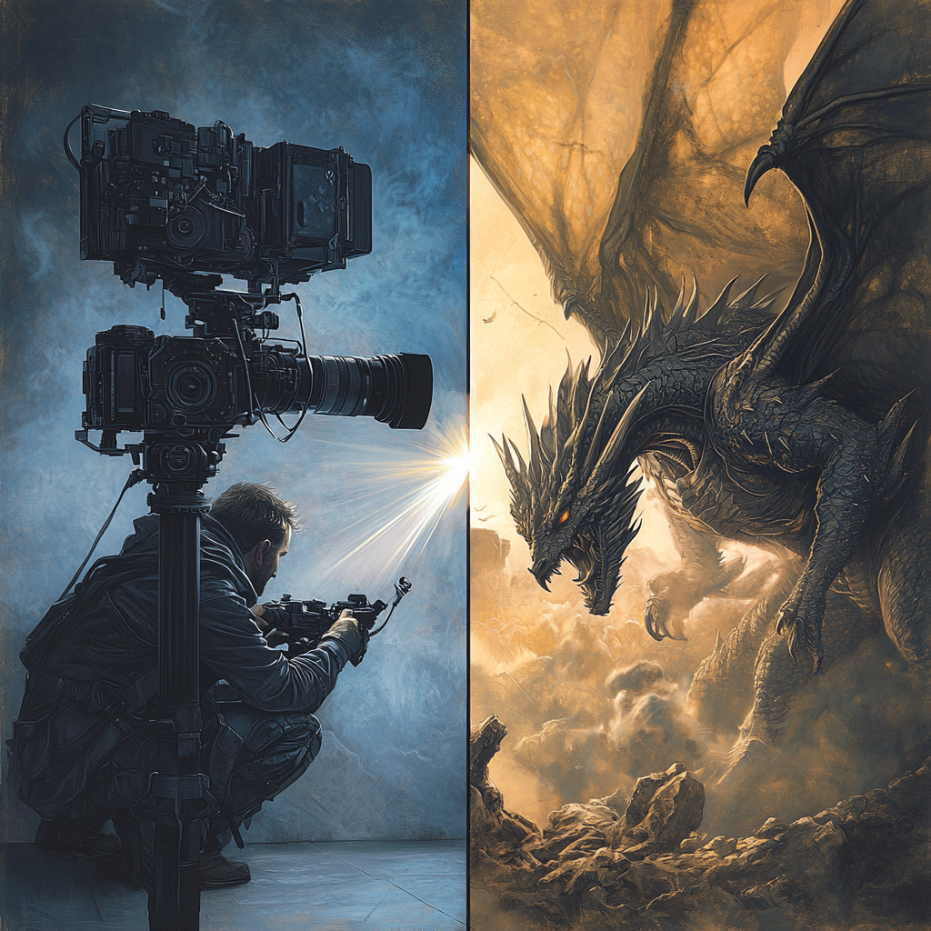 Roll 4 Initiative - Knight battles dragon while camera crew films - the brand story